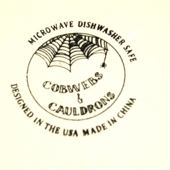 Cobwebs And Caldrons Coffee Mug With Skeletons Black Tan New - Picture 8 of 8